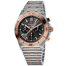 Мужские часы Breitling Chronomat B01 42 с серым циферблатом из розового золота и стали UB0134101B1U1 7915250057276 | grey