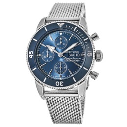 Мужские часы Breitling Superocean Heritage Chronograph 44 с синим циферблатом и керамическим безелем из стали A13313161C1A1 7854454898748 | blue