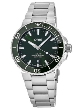 Oris Aquis Date 41 мм автоматические стальные часы с зеленым циферблатом 01 733 7766 4157-07 8 22 05PEB 7838351851580 | green