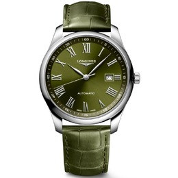 Longines Master Collection Automatic 42 мм зеленый циферблат кожаный ремешок мужские часы L2.893.4.09.2 7901397680188 | green