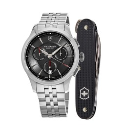 Victorinox Swiss Army Alliance Chronograph черные стальные часы мужские 241745.1 7854449557564 | black