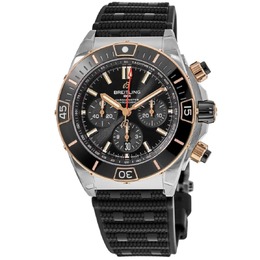 Breitling Super Chronomat B01 44 автоматический хронограф черный циферблат 18-каратное розовое золото безель каучуковый ремешок мужские часы UB0136251B1S1 7860604207164 | black