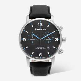 Часы Wenger Swiss Army мужские 01.1743.120 Urban Metro Chrono с черным циферблатом 44 мм 7762866995260 | black