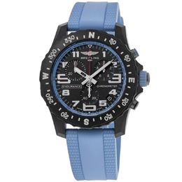 Breitling Endurance Pro 44 кварцевый хронограф черный циферблат Breitlight синий резиновый ремешок мужские часы X82310281B1S2 7909992562748 | black