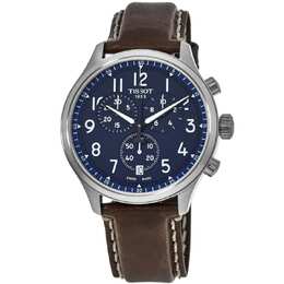 Мужские часы Tissot Chrono XL Vintage с синим циферблатом и кожаным ремешком T116.617.16.042.00 7877740527676 | blue