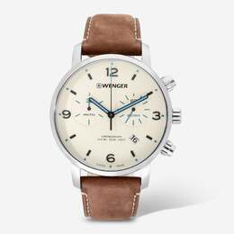 Часы Wenger Swiss Army мужские 01.1743.111 Urban Metro Chronograph бежевый циферблат 44 мм 7762866307132 | multi