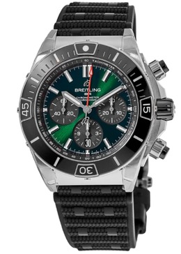 Breitling Super Chronomat B01 44 зеленый циферблат каучуковый ремешок мужские часы AB0136251L1S1 7841180057660 | green