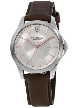 Victorinox Swiss Army Alliance кварцевые мужские часы с белым циферблатом и коричневым кожаным ремешком 241907 7838298734652 | white