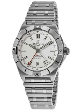 Мужские часы Breitling Chronomat Automatic GMT 40 с белым циферблатом и сталью A32398101A1A1 7838341759036 | white