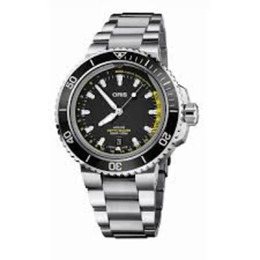 Oris Aquis Depth Gauge, черный циферблат, стальные мужские часы 01 733 7755 4154-Set MB 7876923818044 | black