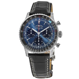 Breitling Navitimer B01 Chronograph 41 синий циферблат кожаный ремешок мужские часы AB0139241C1P1 7860602994748 | blue