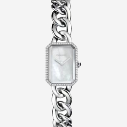 Chanel H3253 White MOP Dial Diamond Stainless Steel Case 16mm Quartz Movement Women's Watch