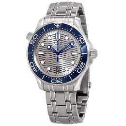 Pre-owned Omega Seamaster Grey (Waves) Dial Mens Watch 210.30.42.20.06.001