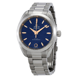 Pre-owned Omega Seamaster Aqua Terra Co-Axial Master Chronomter Automatic Blue Dial Ladies Watch 220.10.34.20.03.001