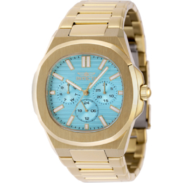 Invicta 48522 - Speedway Quartz Light Blue Dial Mens Watch with Gold-tone Stainless Steel Case and Bracelet