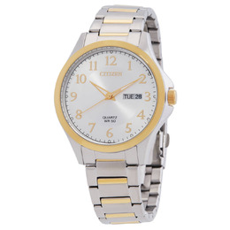 Citizen Quartz Silver Dial Two-Tone Mens Watch bf2026-89a