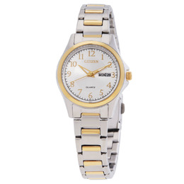 Citizen Quartz Silver Dial Two-Tone Ladies Watch eq0614-52b