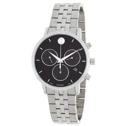 Movado Museum Classic Quartz Black Dial Mens Watch Article No 0607776