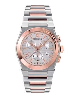 Часы Vega Chrono Salvatore Ferragamo, цвет two tone/two tone/white 7918365638716 | two tone/two tone/white