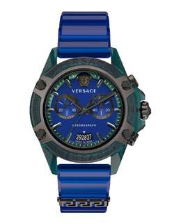 Часы Icon Active с хронографом Versace, цвет blue/transparent green/blue 7785072558140 | blue/transparent green/blue