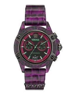 Часы Icon Active с хронографом Versace, розовый/розовый/черный 7855102787644 | pink/pink/black