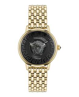 Часы женские Versace, цвет gold/ip yellow gold/black 7820147556412 | gold/ip yellow gold/black