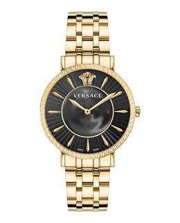 Часы V-Eternal Versace, золотой/золотой/черный 7918343520316 | gold/gold/black