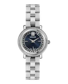Часы Greca Flourish Petite Versace, цвет silver/stainless steel/blue 7855011627068 | silver/stainless steel/blue
