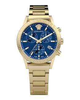 Часы Sport Tech Versace, золотой/золотой/синий 7530464313404 | gold/gold/blue