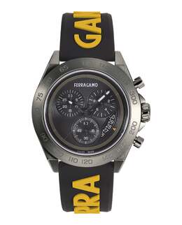 Часы Ferragamo Urban Chrono из силикона Salvatore Ferragamo, цвет ip gunmetal 7154293407804 | ip gunmetal