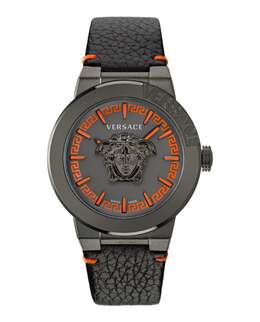 Часы Medusa Infinite из кожи Versace, цвет black/gun/black 7855228387388 | black/gun/black