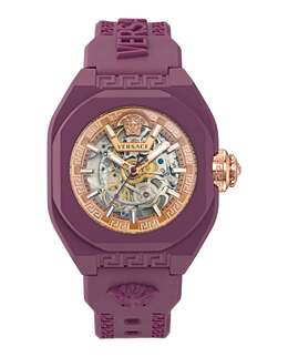 V-Legend скелетон автоматические часы Versace, бордовый/бордовый/розово-золотой 7855095840828 | burgundy/burgundy/rosegold
