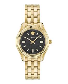 Часы Greca Time Versace, цвет gold/ip yellow gold/black 7854986002492 | gold/ip yellow gold/black