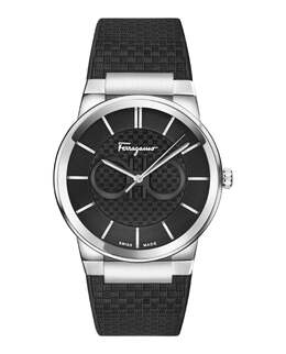 Часы Ferragamo Sapphire Silicone Salvatore Ferragamo, цвет black/stainless steel/black 7911190691900 | black/stainless steel/black