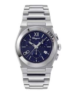 Часы Vega Chrono Salvatore Ferragamo, цвет silver/stainless steel/blue 7802175750204 | silver/stainless steel/blue
