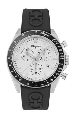 Часы Ferragamo Urban Chrono из силикона Salvatore Ferragamo, цвет black/stainless steel/silver 7473081548860 | black/stainless steel/silver