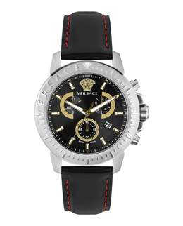Новые часы с ремешком Chrono Versace, цвет black/stainless steel/black 7446055092284 | black/stainless steel/black