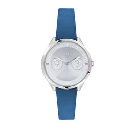 Женские часы Furla Metropolis с серебристым циферблатом из телячьей кожи, синий 6960931405884 | blue