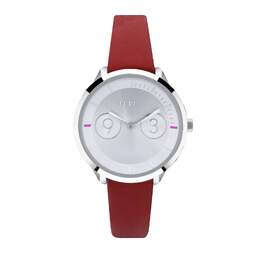 Женские часы Furla Metropolis с серебристым циферблатом из телячьей кожи, красный 6960932356156 | red