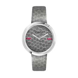 Женские часы Furla My Piper с серым циферблатом из нержавеющей стали из телячьей кожи, серебряный 6960932683836 | silver