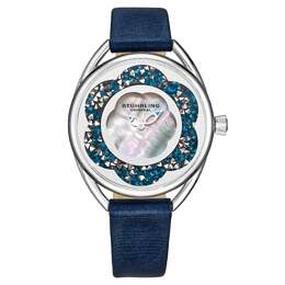 Часы женские Stuhrling, серебряный/синий 6541609631804 | silver/blue