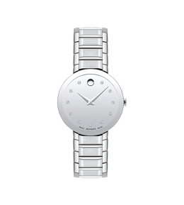 Женские кварцевые часы Movado Sapphire 28 мм 0607547, серебряный 7751770505276 | silver