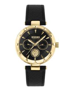 Часы с ремешком Sertie Versus Versace, черный/золотой/черный 7780416487484 | black/gold/black