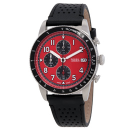 Fossil Sport Tourer Chronograph Quartz Red Dial Mens Watch FS6086