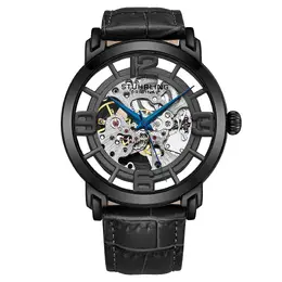 Stuhrling Автоматические часы Winchester со скелетоном, 42 мм, с кожаным ремешком STÜHRLING Original, черный m190638099108 | black