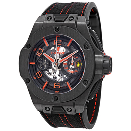 Pre-owned Hublot Big Bang Unico Chronograph Black Skeleton Dial Mens Watch 402.qu.0113.wr