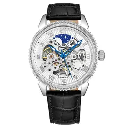 Stuhrling Автоматические часы Special Reserve со скелетоном и кожаным ремешком с тиснением аллигатора STÜHRLING Original, серебро m190638107728 | silver