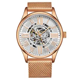 Stuhrling Автоматические наручные часы Atrium 3942M, скелетонизированный циферблат, корпус 42 мм, нержавеющая сталь, Mes STÜHRLING Original, розовое золото m190638093335 | rose gold