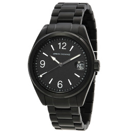 Armani Exchange Mens Quartz Watch AX1422 Black Dial Stainless Steel