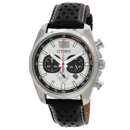 Citizen Eco-Drive Chronograph White Dial Mens Watch CA4640-09A